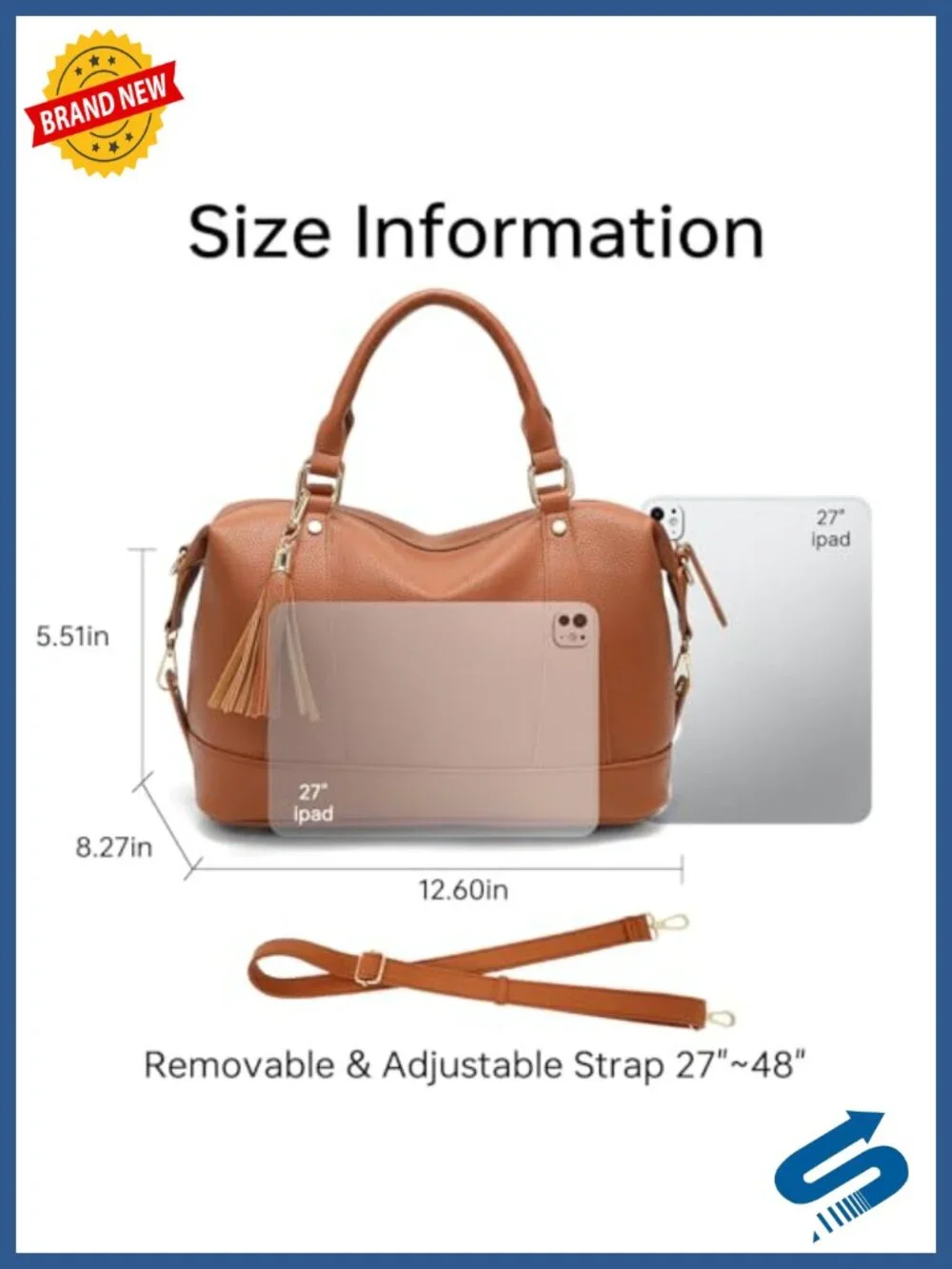 Vegan Leather Satchel Tote Purse with Crossbody Strap